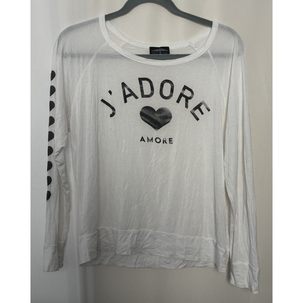 BIRD & VINE Los Angeles Long Sleeve Lightweight Micro Modal Sweatshirt White XS